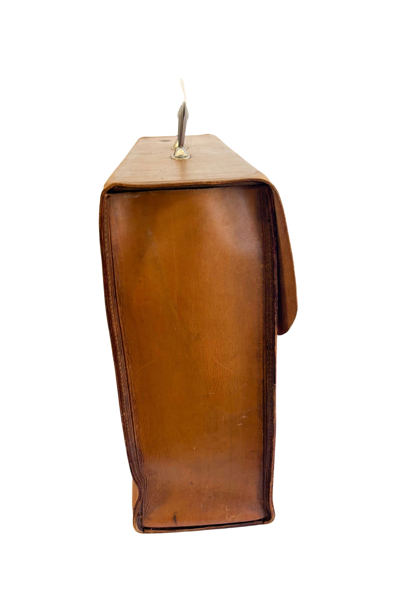 Large vintage leather briefcase with horses