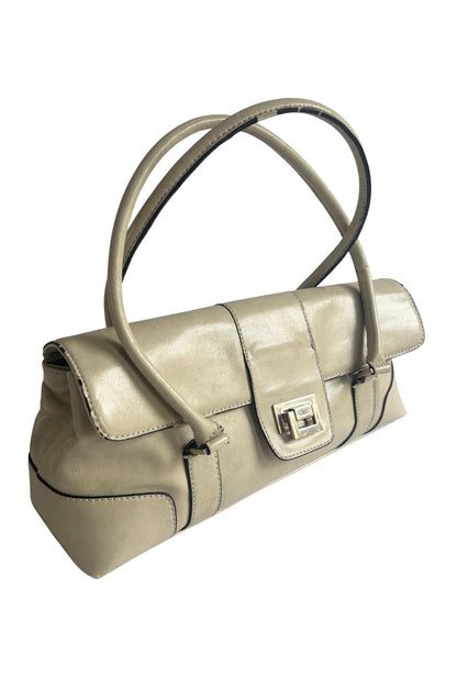 Jag cream vinyl leather handbag
