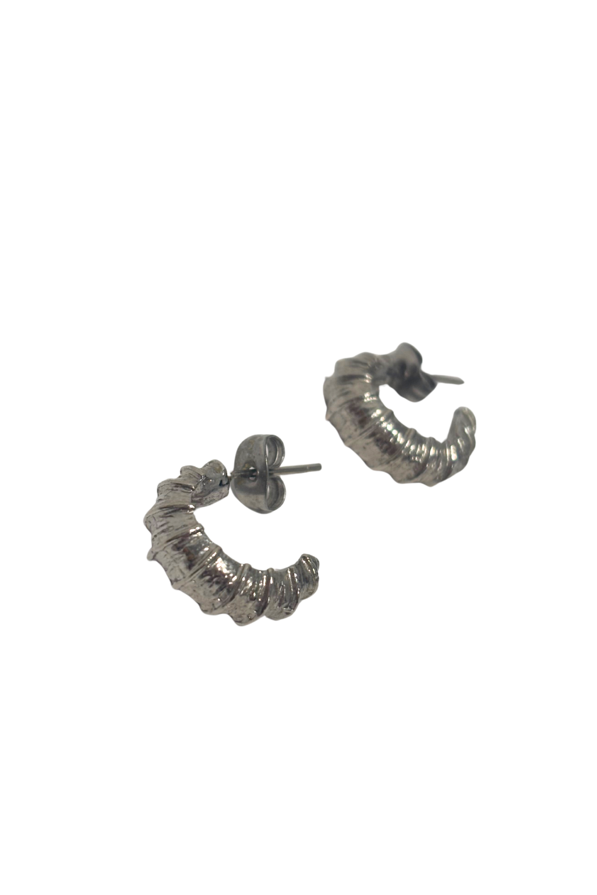 Chunky half hoop stud earrings