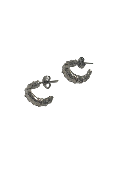 Chunky half hoop stud earrings