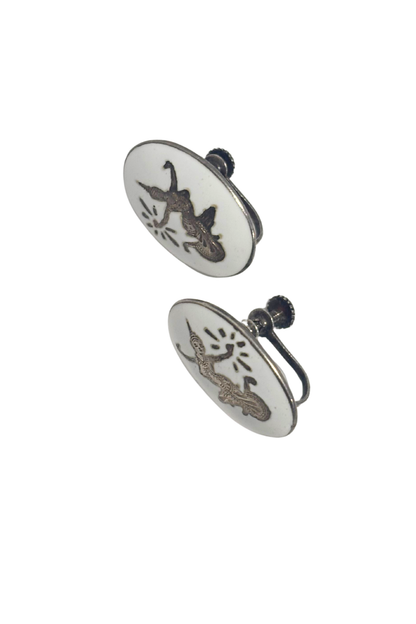 Vintage sterling silver screw-on earrings