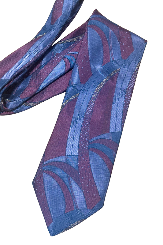 Gino Resillo Italian style purple patterned tie