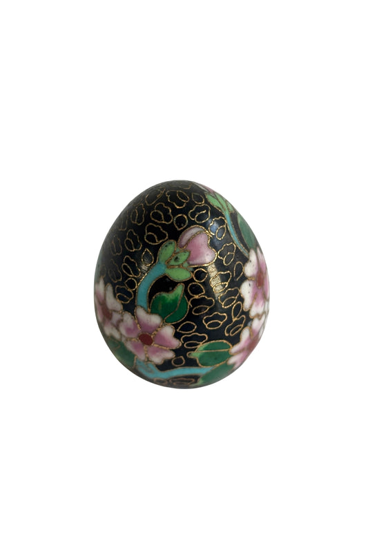 Vintage Cloisonne Enamel decorative floral egg