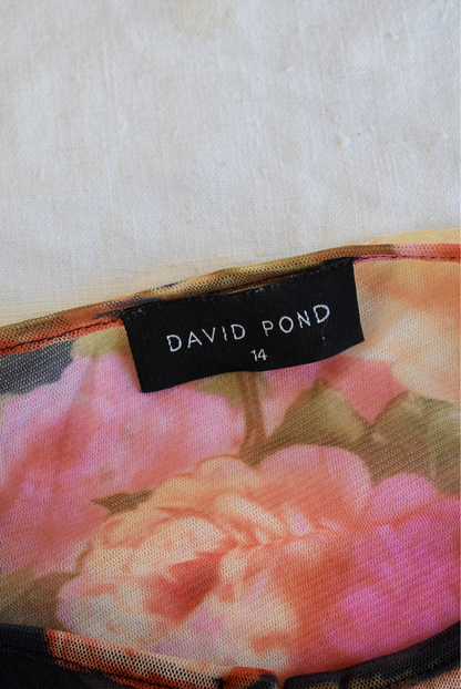 David Pond floral mesh top, 14