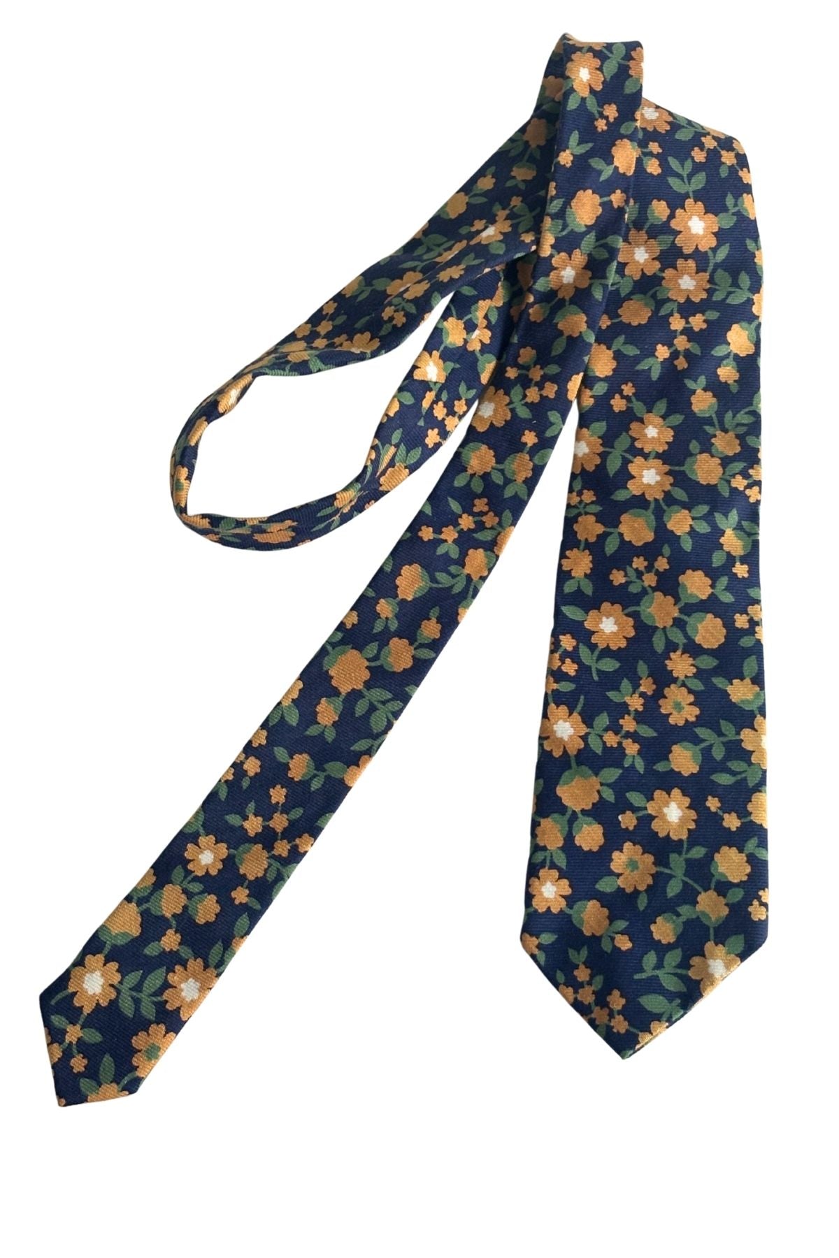 Blue + beige flowers tie