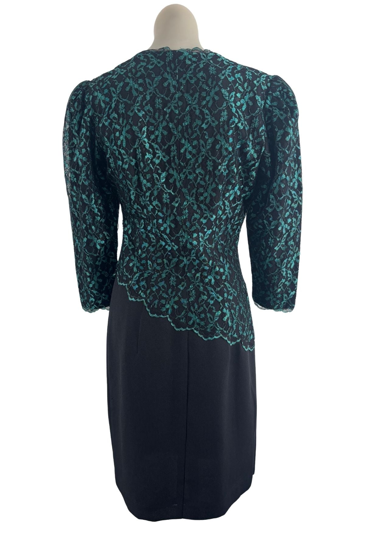 1990's Blue lace midi dress, S/M