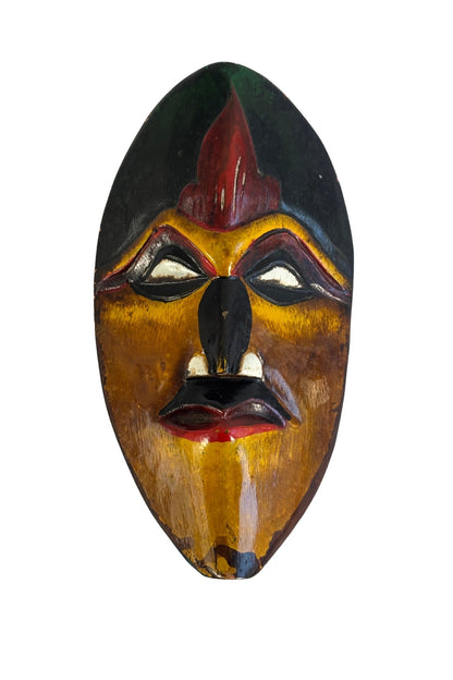 Vintage wooden mask wall hanging