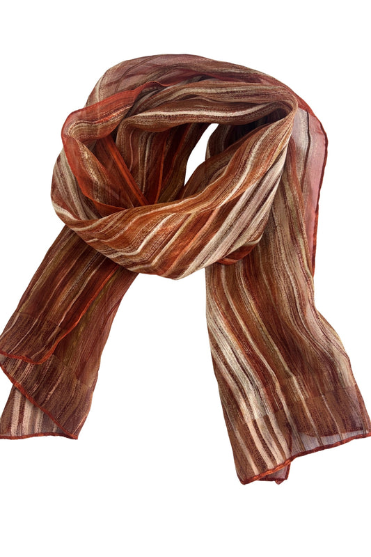 Shades of copper striped scarf