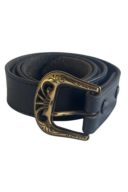 Navy leather belt