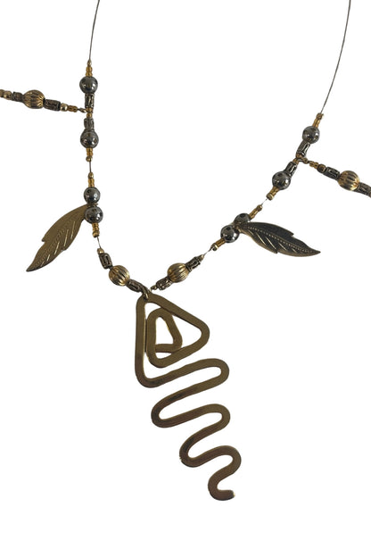 Funky bohemian golden necklace