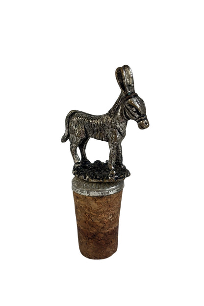 Pewter + cork donkey bottle stopper