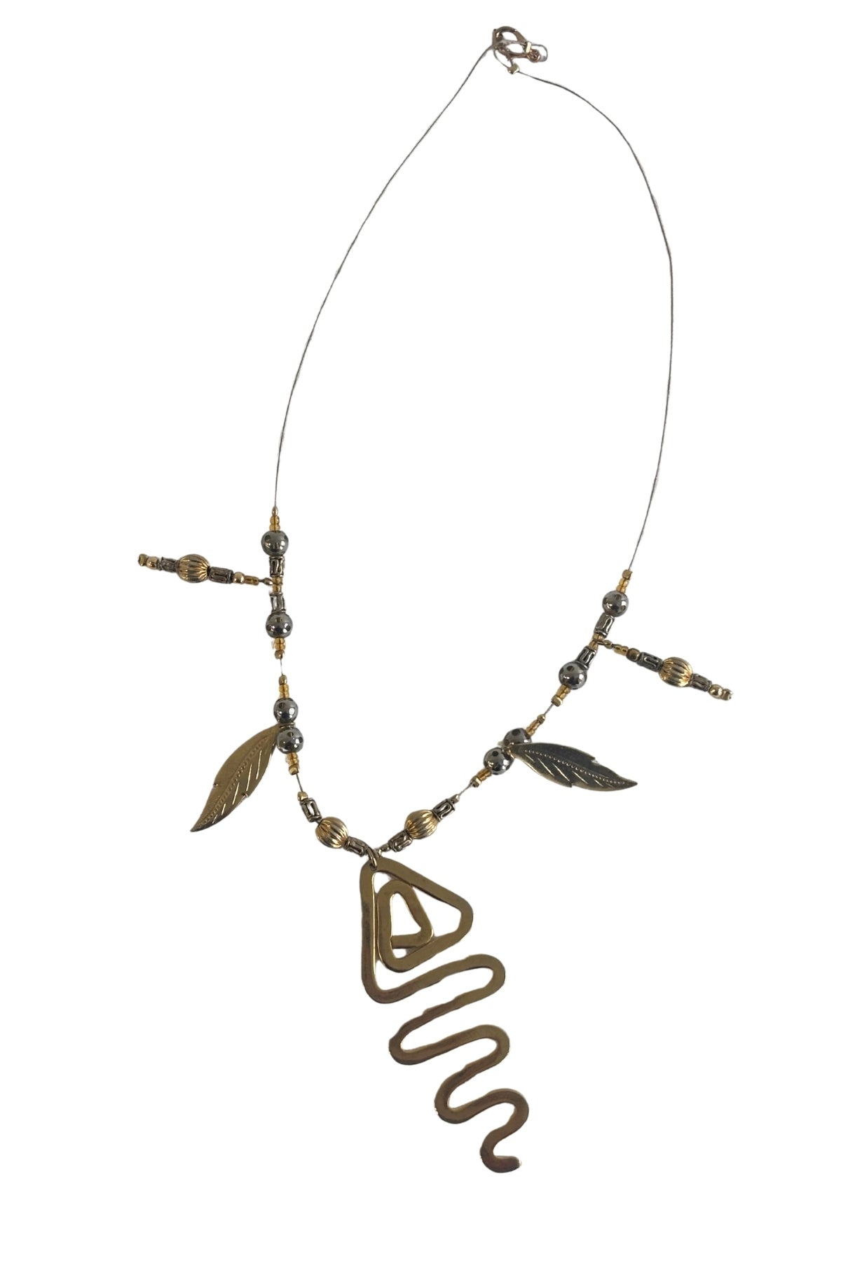 Funky bohemian golden necklace