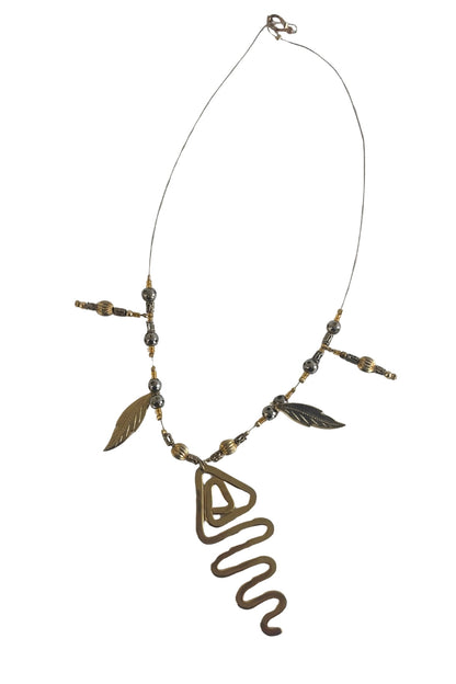 Funky bohemian golden necklace