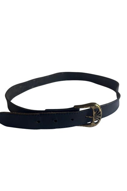 Navy leather belt