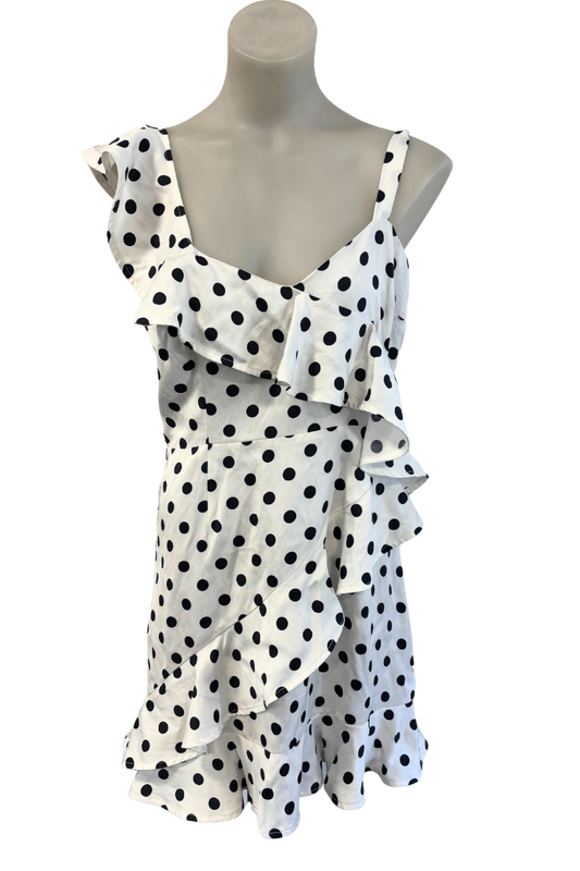 Shilla Aussie designer Polka dot mini dress, M