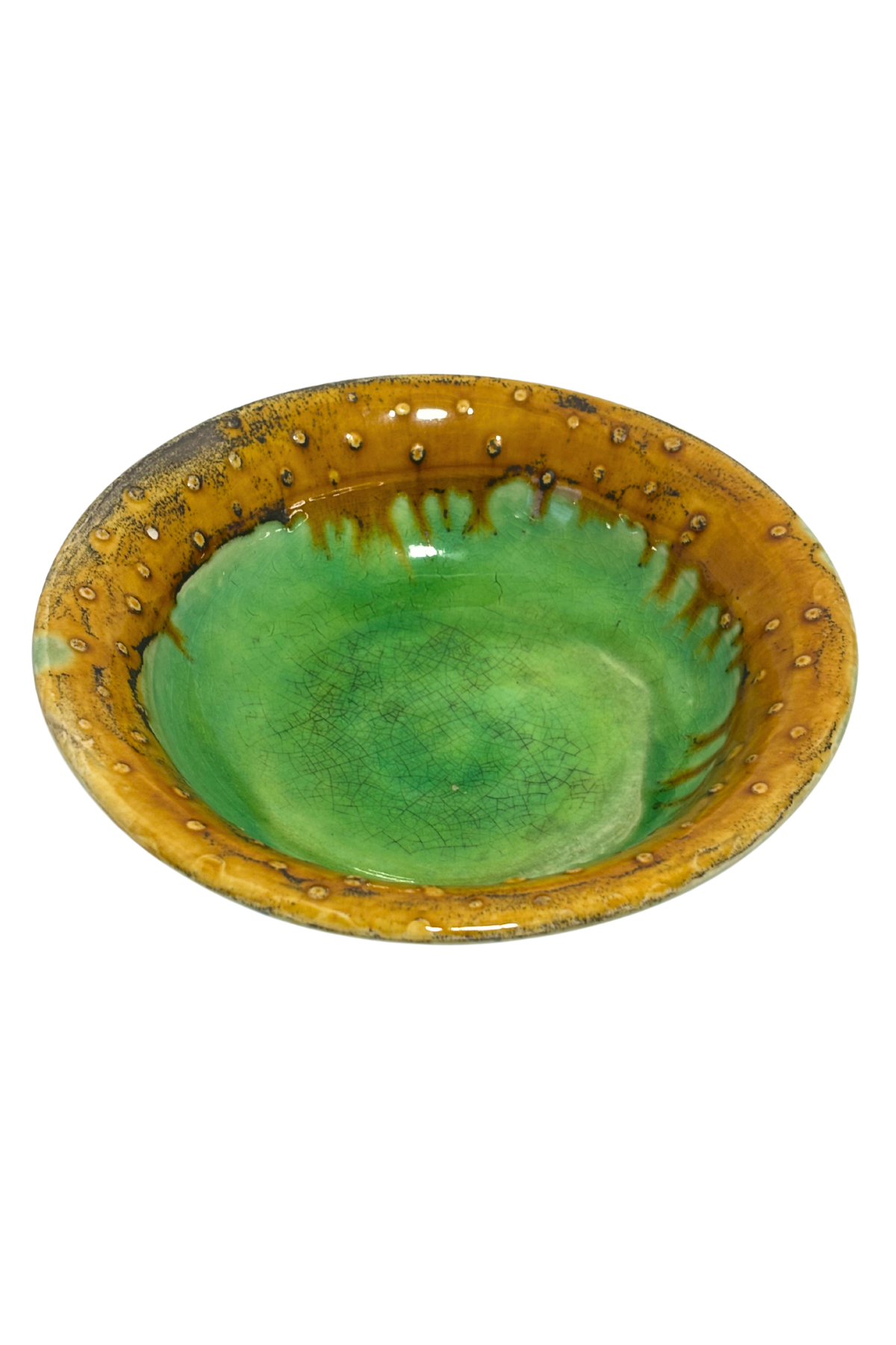 Spotty glazed bowl
