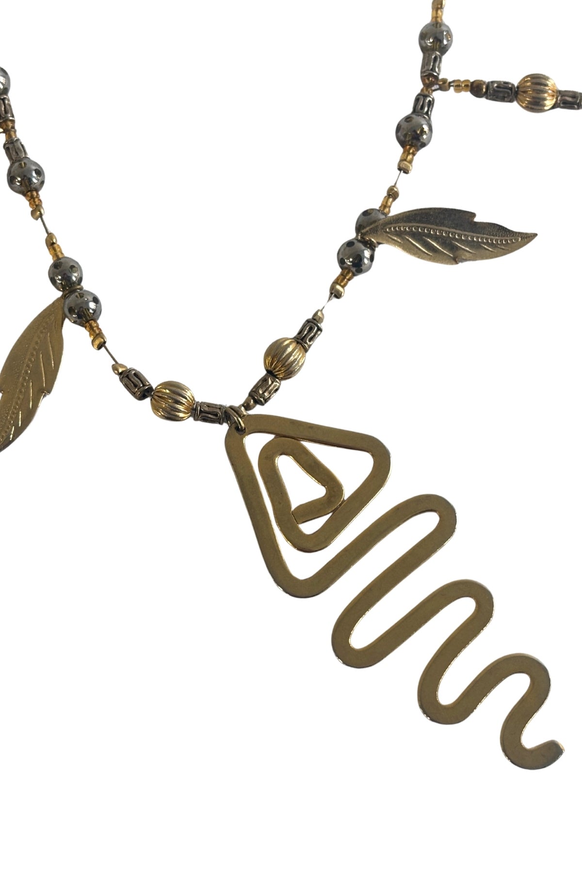 Funky bohemian golden necklace