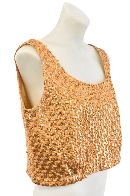 Retro sequin cropped cami, L