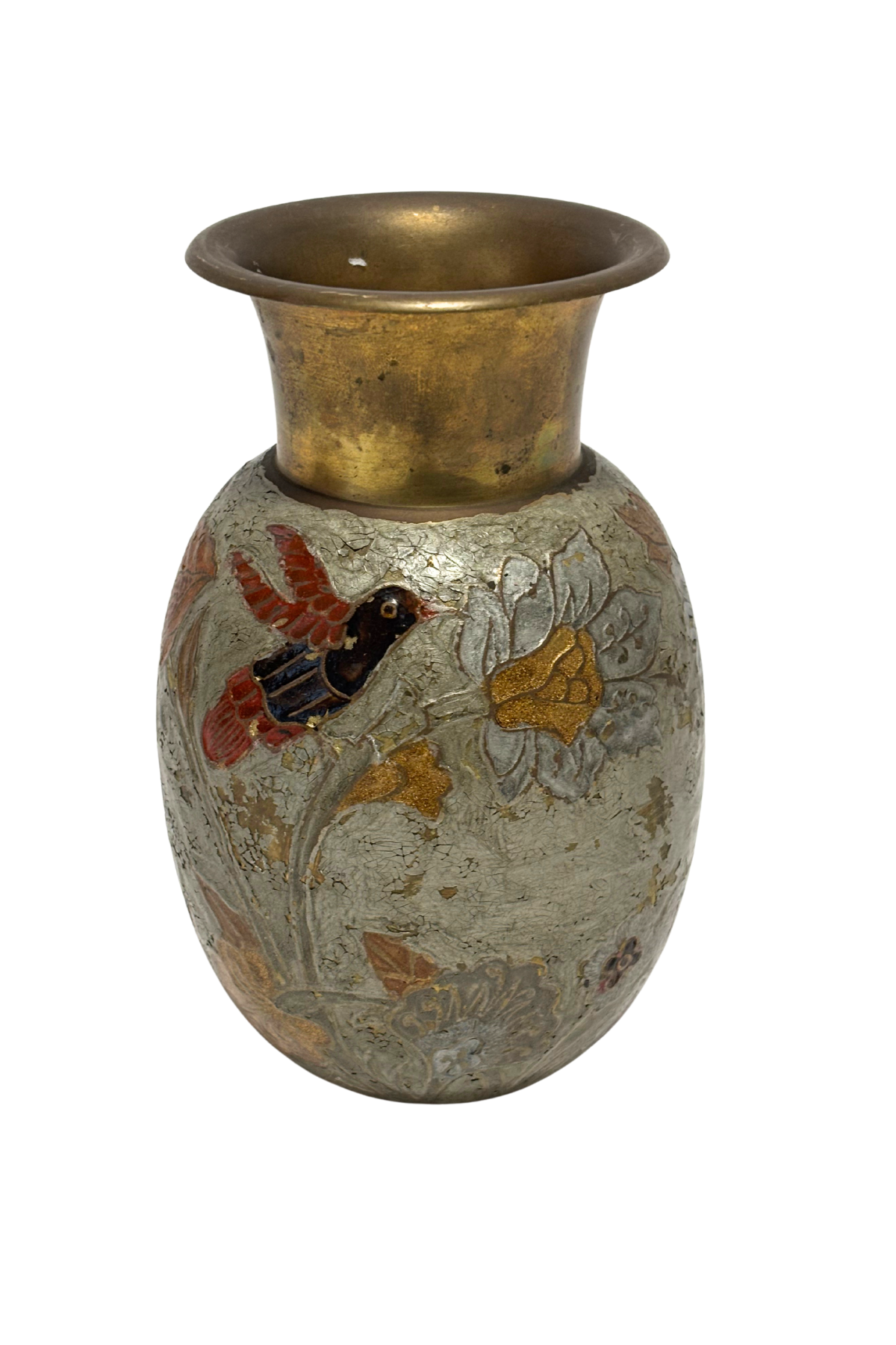 Beautiful floral brass vase handcrafted in India