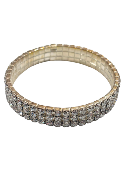 Glitzy glass diamond tennis bracelet + ring