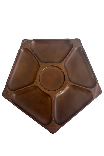 Lazy Susan wooden divider food platter