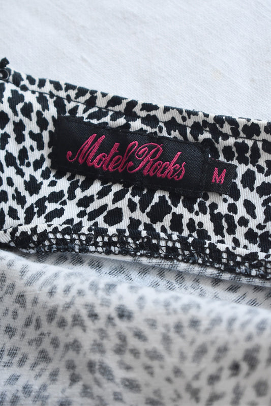 Motel rocks animal print mini skirt, M