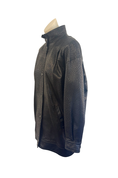 Siricco leopard print leather jacket