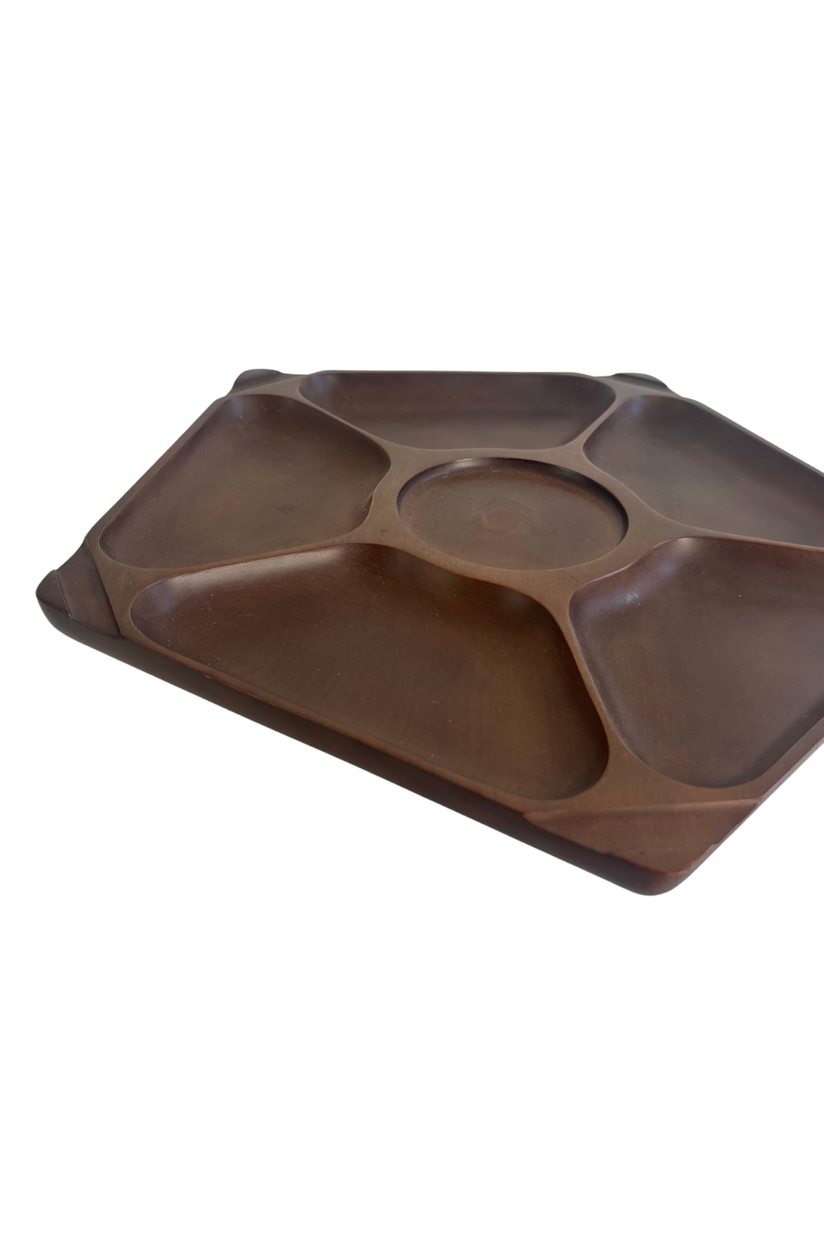 Lazy Susan wooden divider food platter