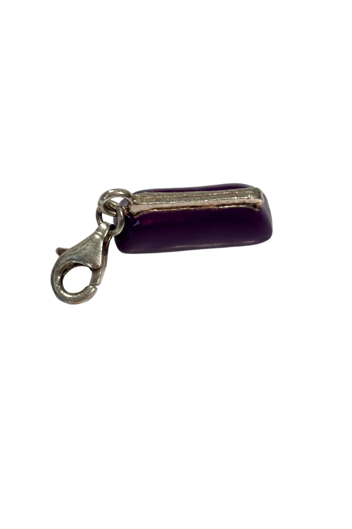 925 Silver + purple enamel clutch charm