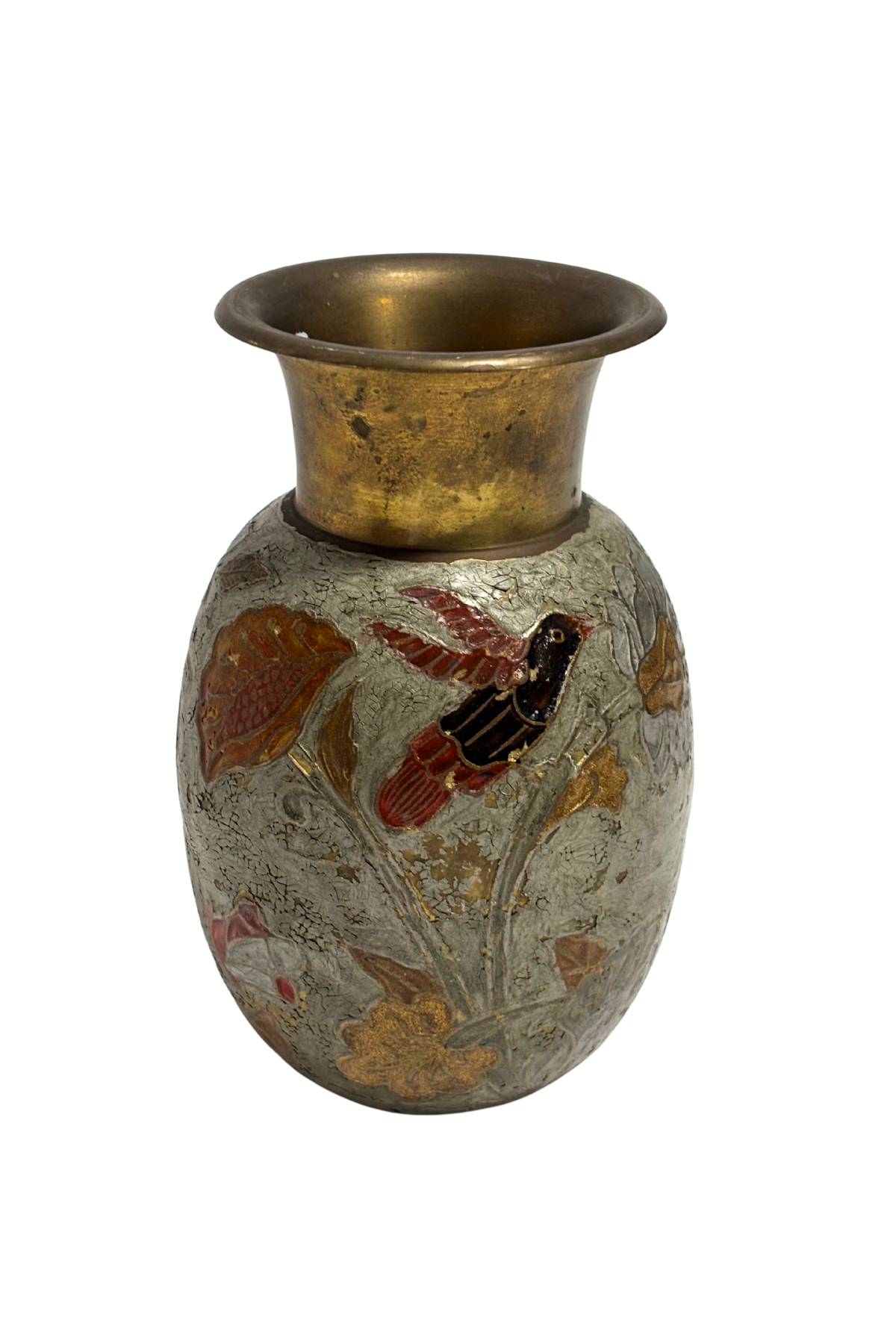 Beautiful floral brass vase handcrafted in India