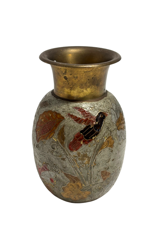 Beautiful floral brass vase handcrafted in India