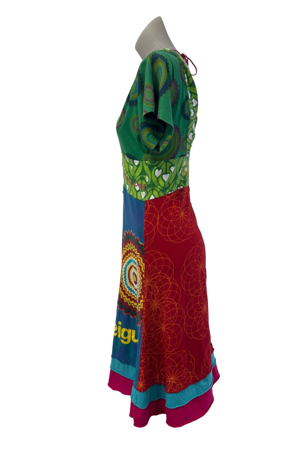 Desigual Designs vibrant patchwork midi dress, S