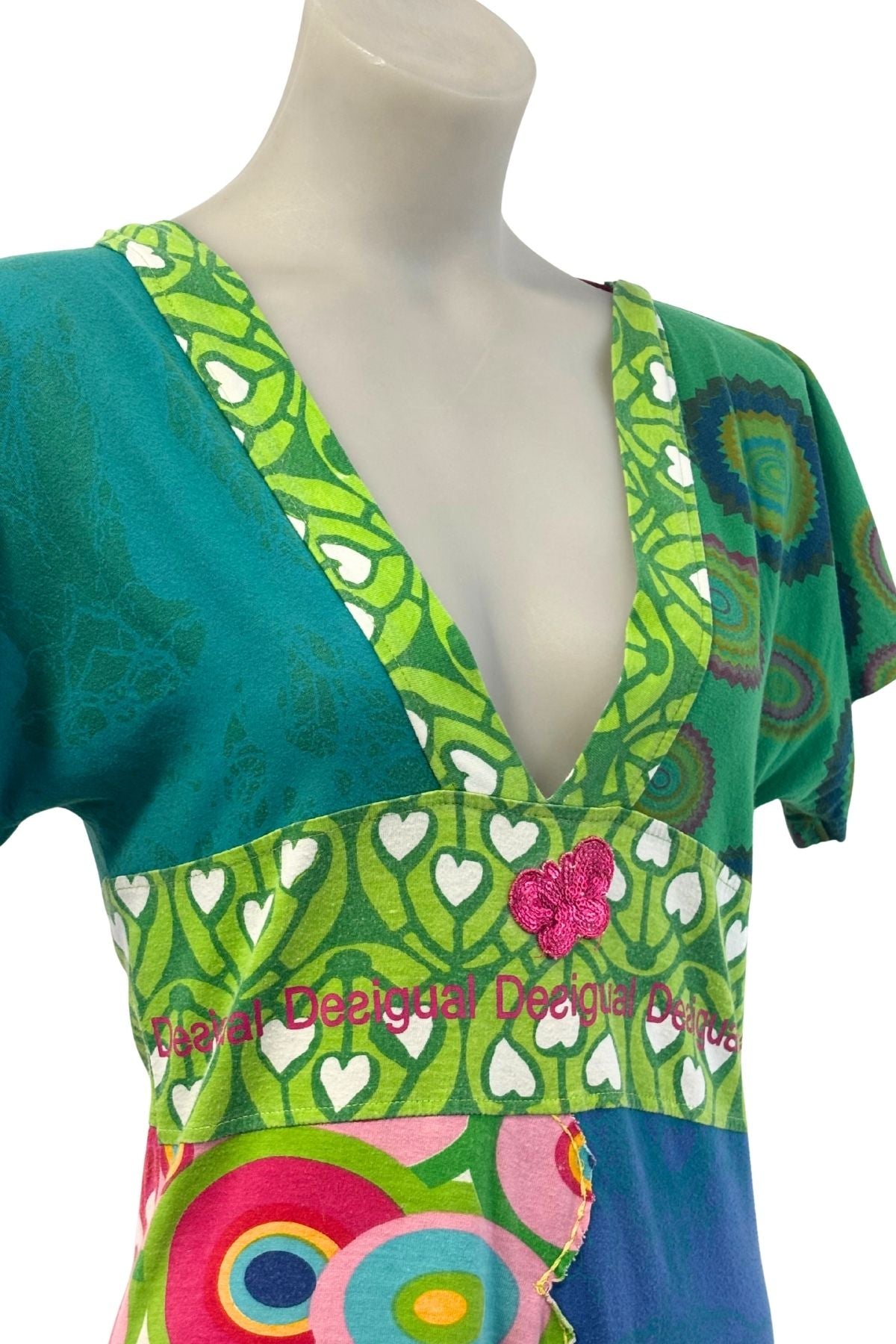 Desigual Designs vibrant patchwork midi dress, S