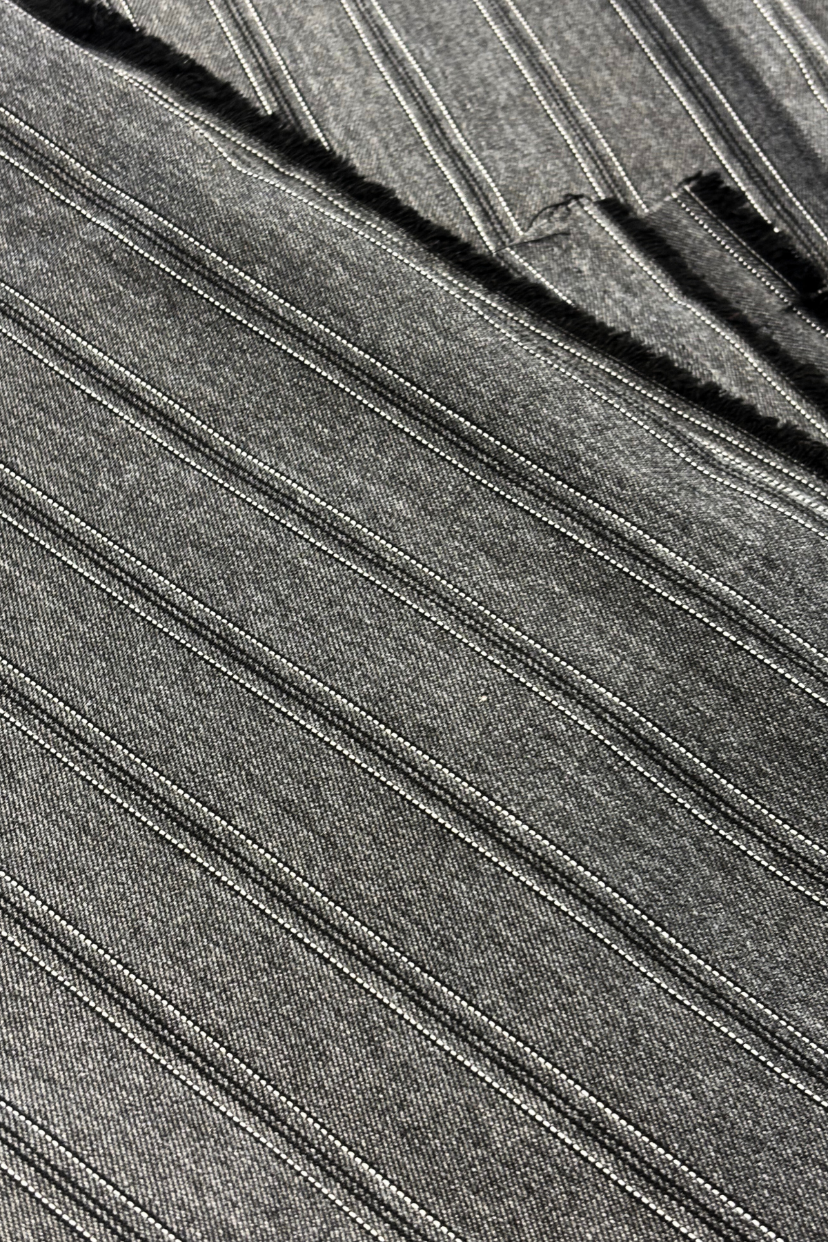 Grey pinstripe fabric
