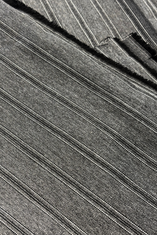 Grey pinstripe fabric