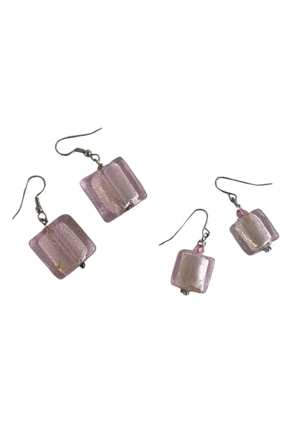 Pink glass earring bundle