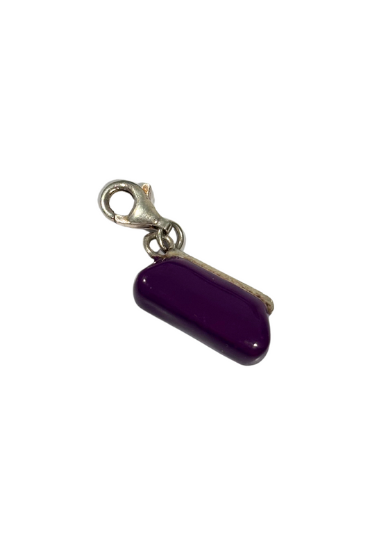 925 Silver + purple enamel clutch charm