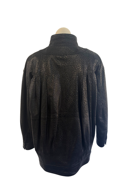 Siricco leopard print leather jacket