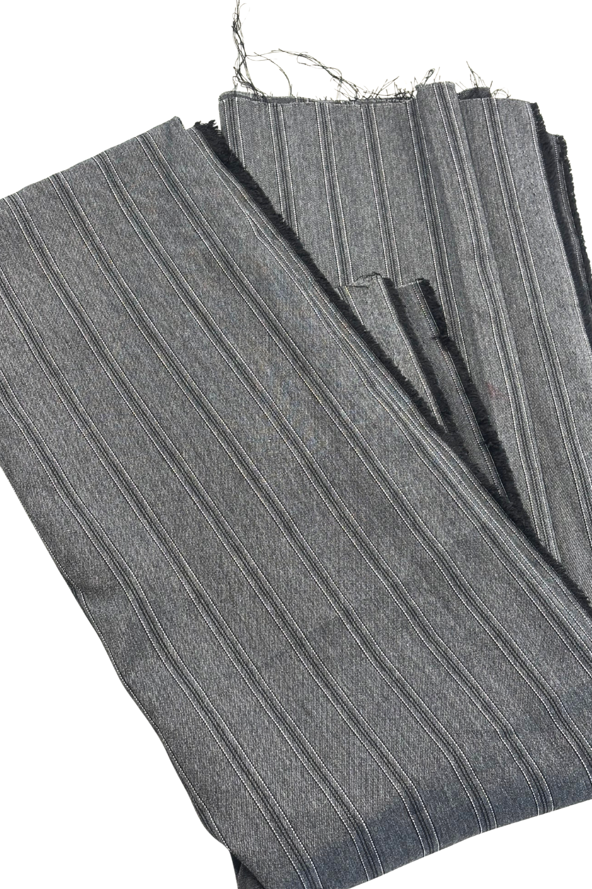 Grey pinstripe fabric