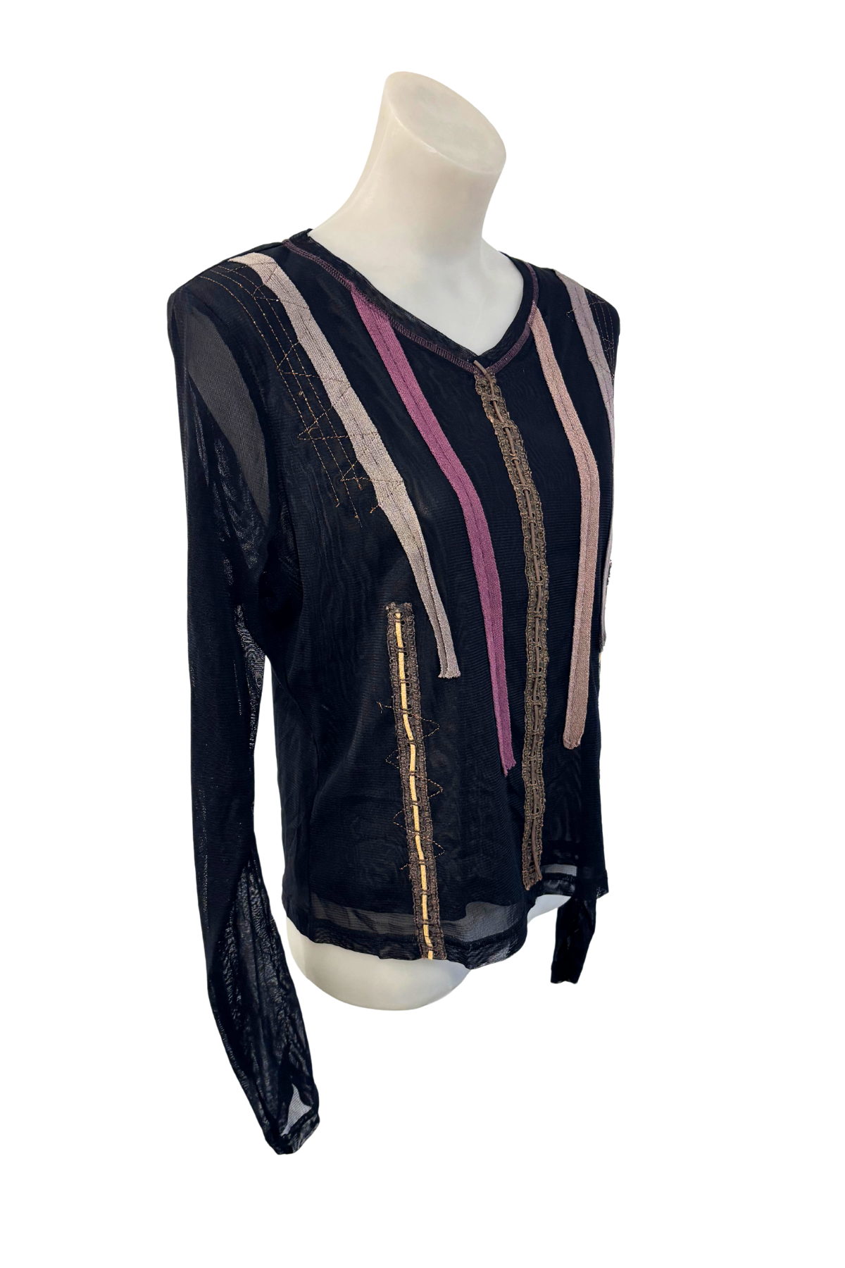 Grace Hill textured mesh long sleeve top, 14