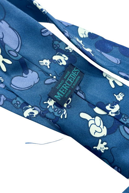Mercedes vintage Mickey Mouse silk tie