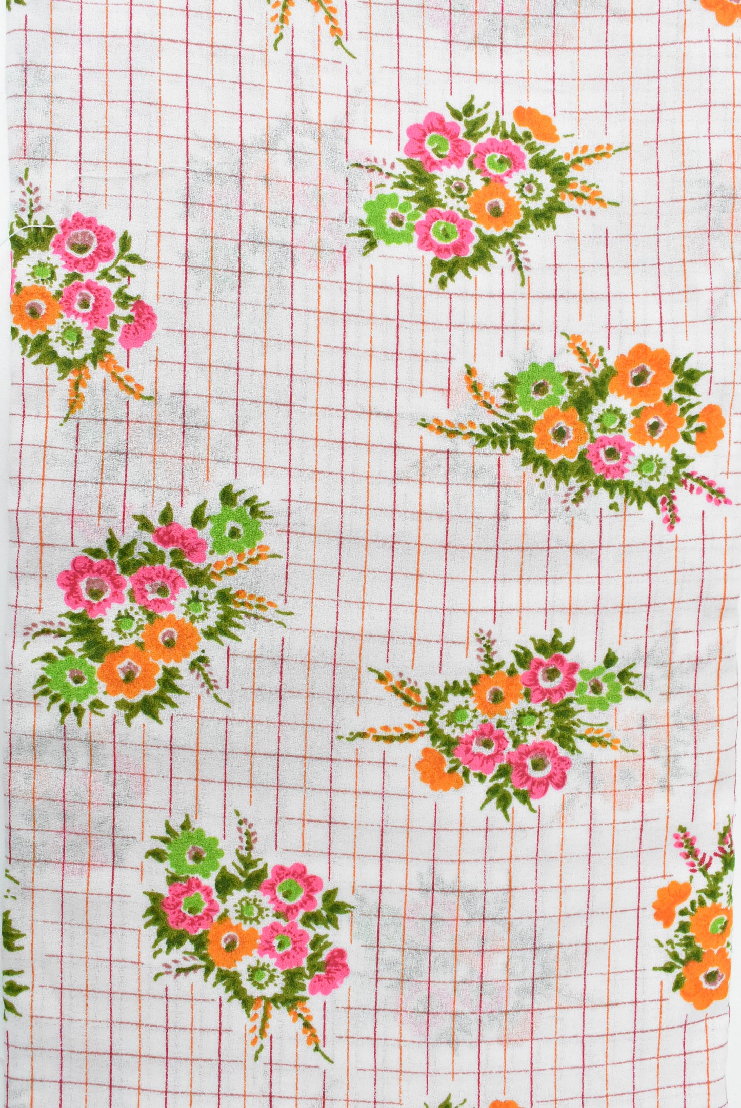 Retro check and floral fabric