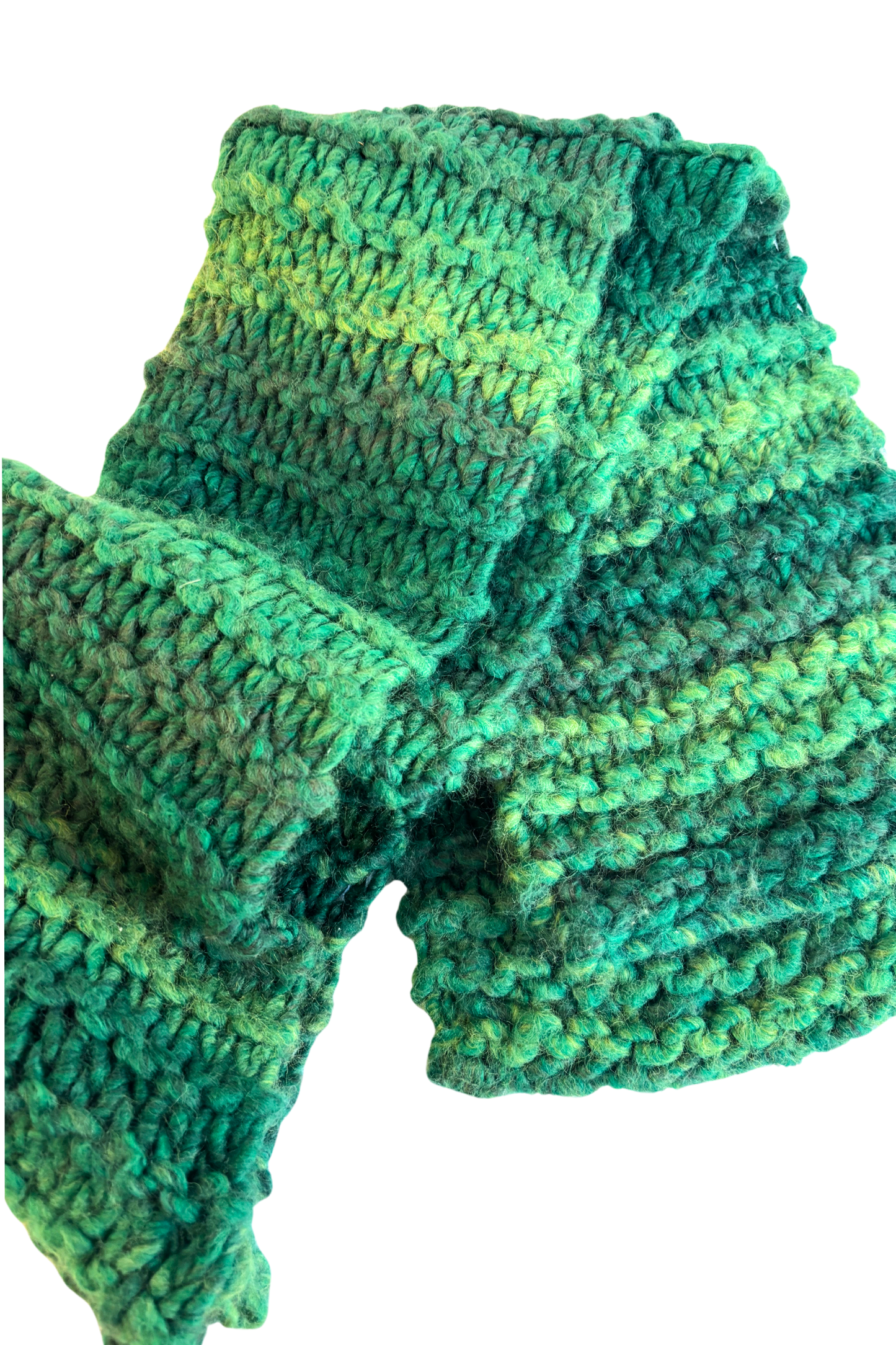Chunky knit green scarf