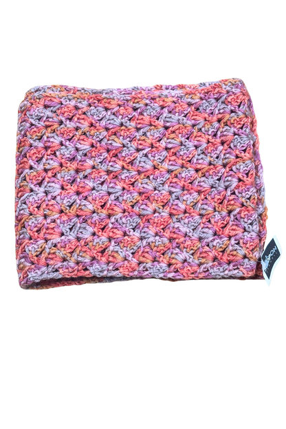 Chunky colourful crochet scarf