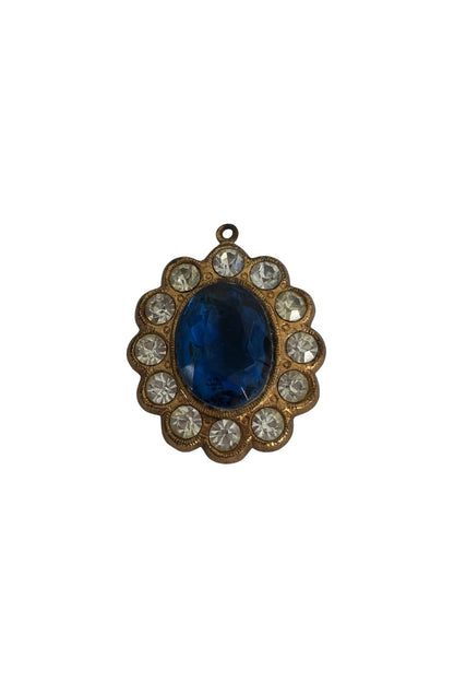 Vintage faux blue sapphire pendant