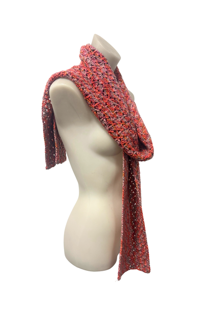 Chunky colourful crochet scarf