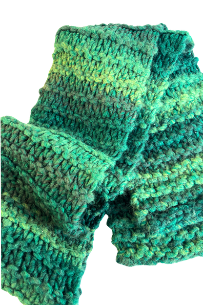 Chunky knit green scarf