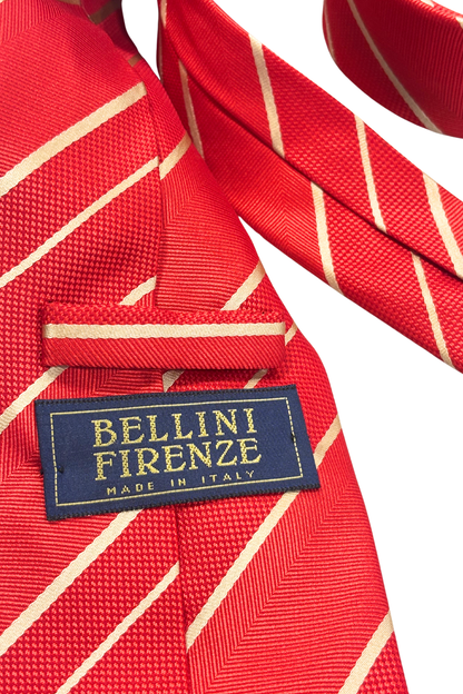 Bellini Firenze Italian made red striped tie