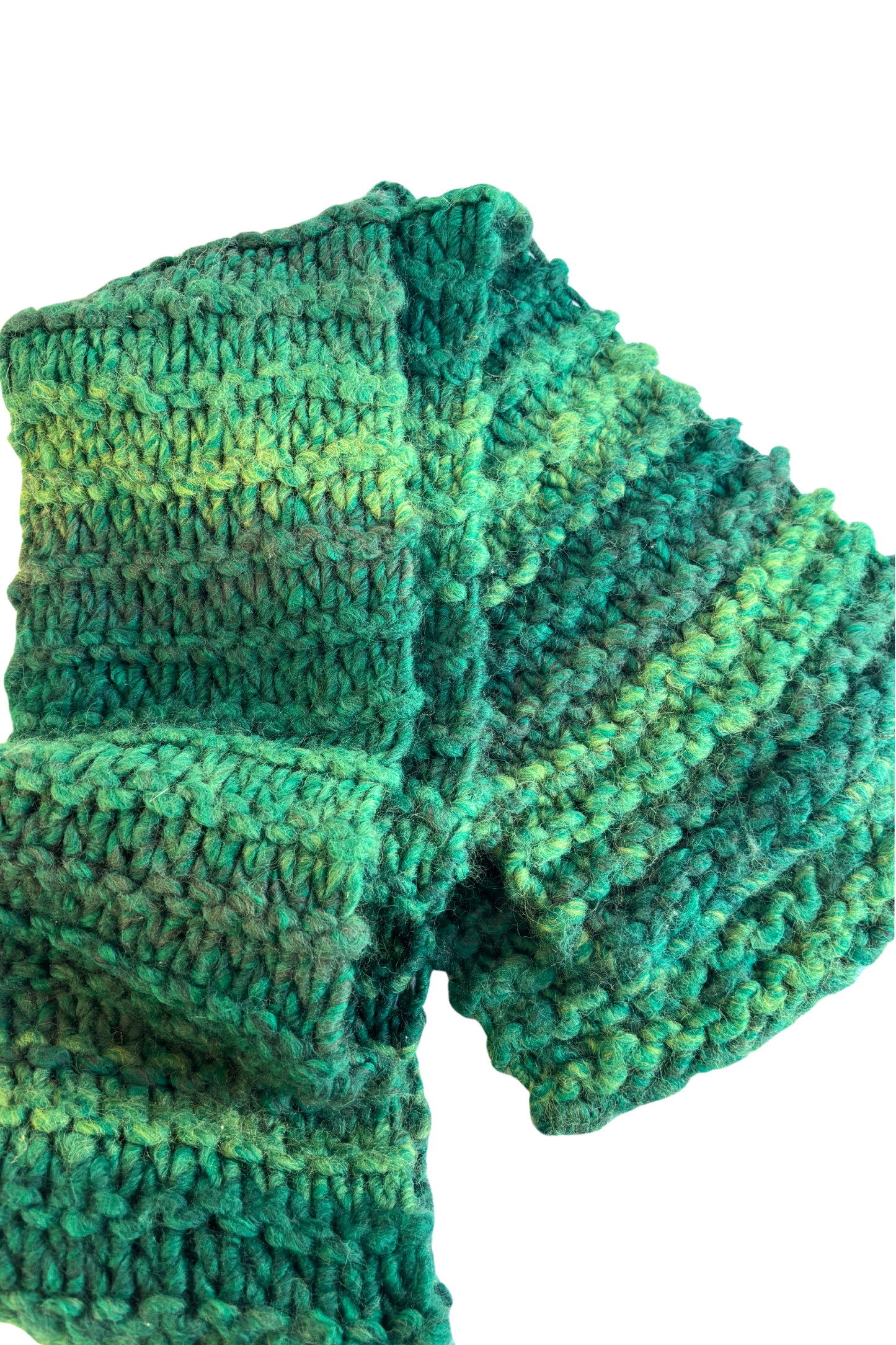 Chunky knit green scarf