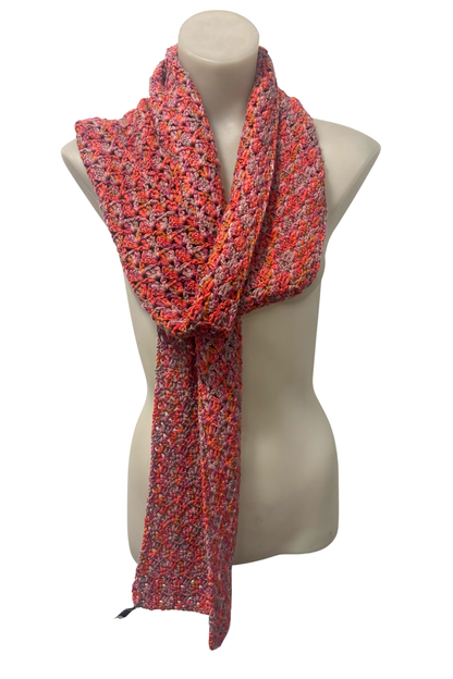 Chunky colourful crochet scarf